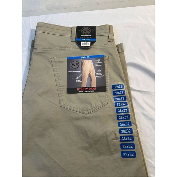 WeatherProof 38x32 utility pants flex waistband stretch 271 tan new - Picture 3 of 9